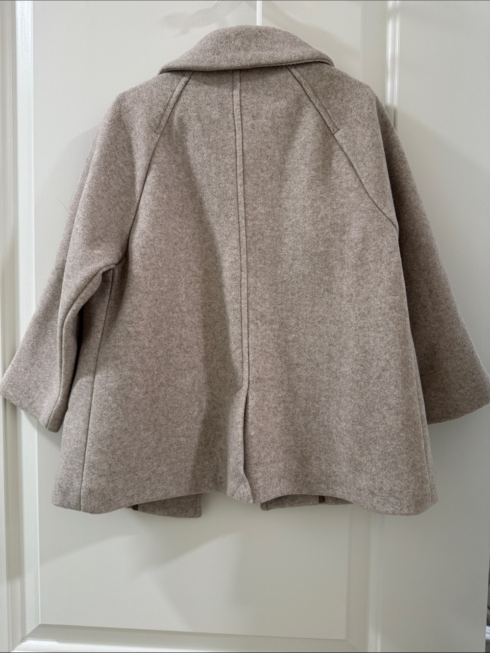 Zara Kids Beige Wool-Blend Button Pea Coat - Picture 9 of 10